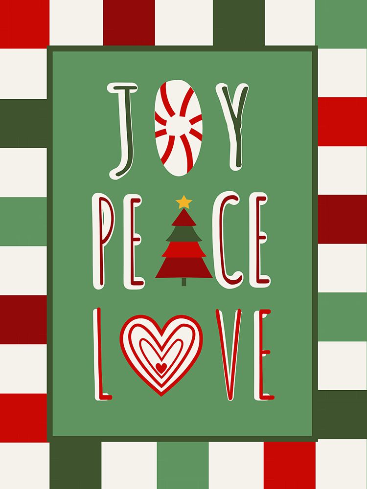 Joy Peace Love  Christmas art print by Chen Alyesh for $57.95 CAD