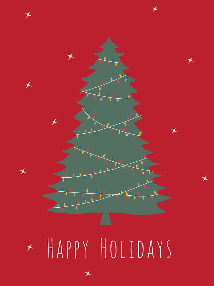 Happy Holidays Tree art print by Chen Alyesh for $57.95 CAD