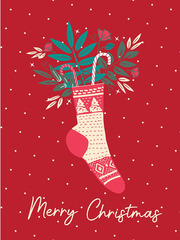 Merry Christmas Stocking art print by Chen Alyesh for $57.95 CAD