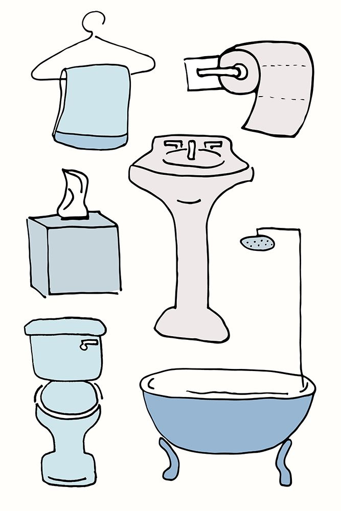 Bath Collage Color art print by Corinne Rose Design for $57.95 CAD