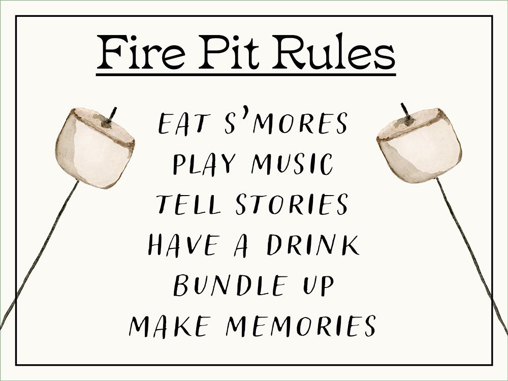 Firepit Rules art print by Corinne Rose Design for $57.95 CAD