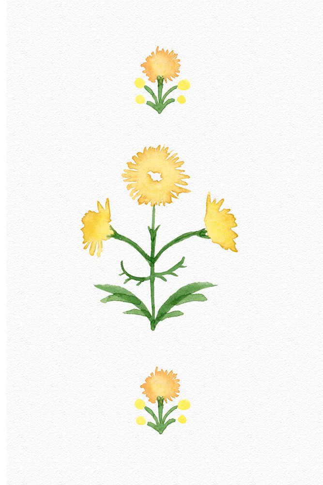 Yellow Flowers In A Row art print by Corinne Rose Design for $57.95 CAD