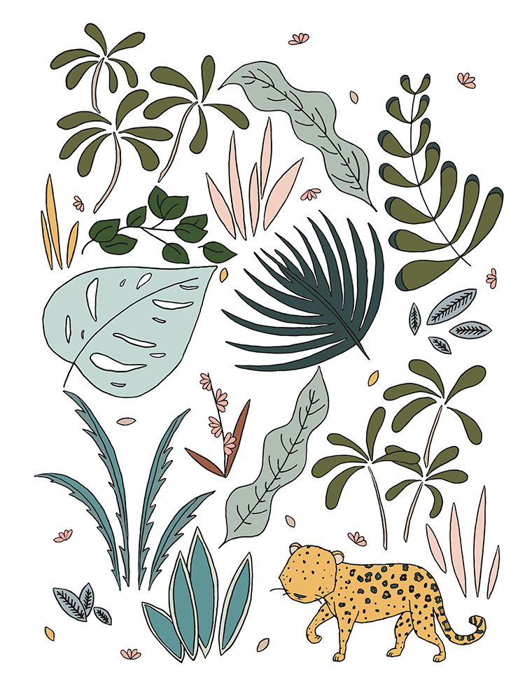 Botanical Jungle Leopard art print by Sweet Melody Designs for $57.95 CAD