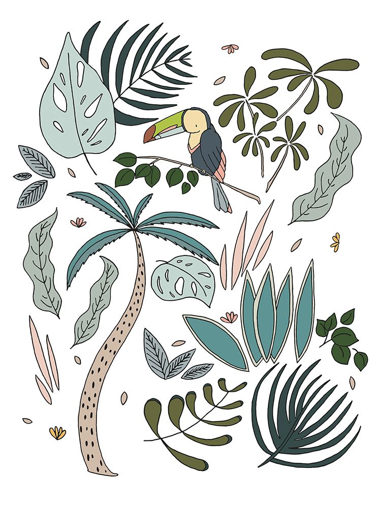 Botanical Jungle Toucan art print by Sweet Melody Designs for $57.95 CAD