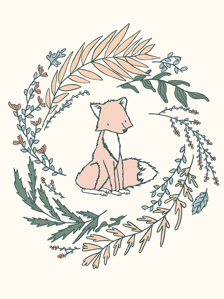 Fox Laurels art print by Sweet Melody Designs for $57.95 CAD