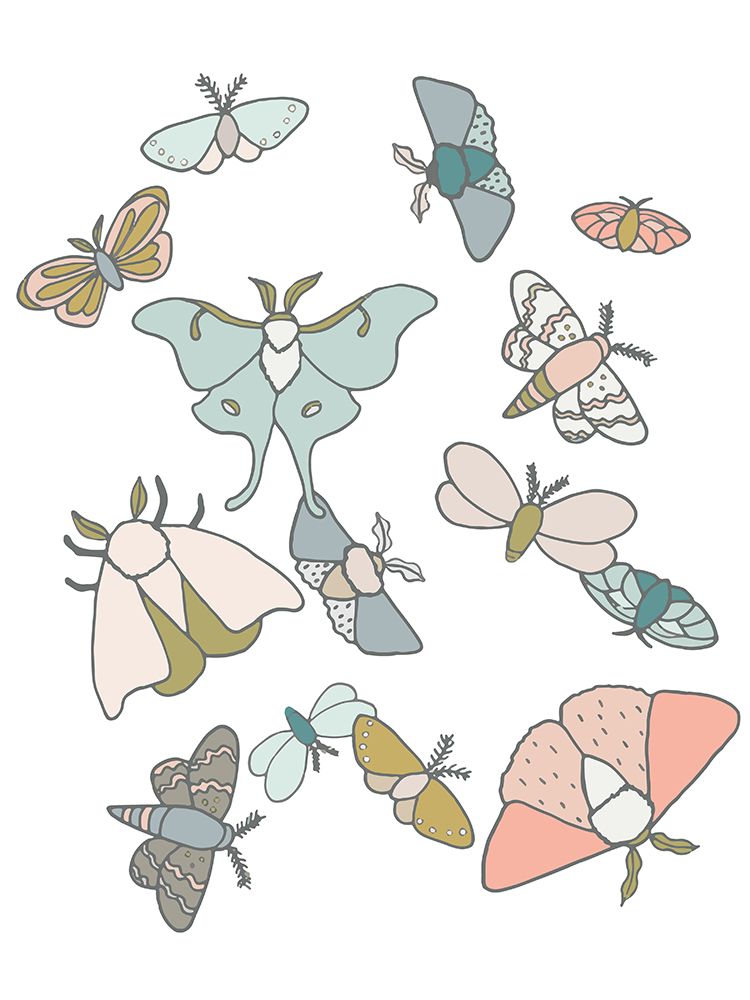 Moths Flutter art print by Sweet Melody Designs for $57.95 CAD