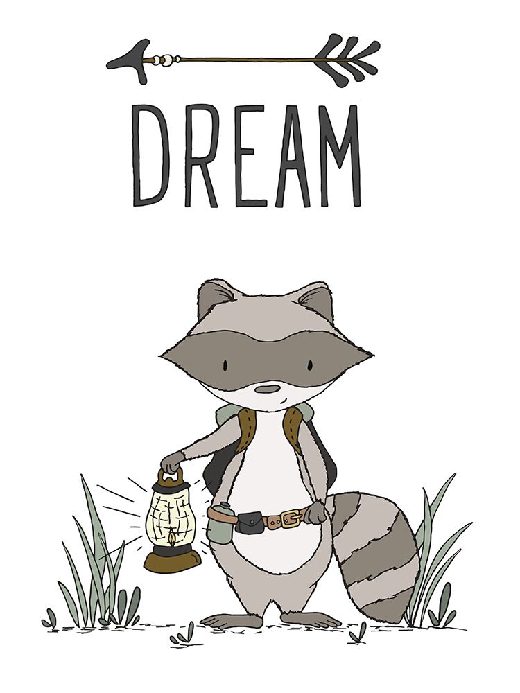 Raccoon Dream art print by Sweet Melody Designs for $57.95 CAD