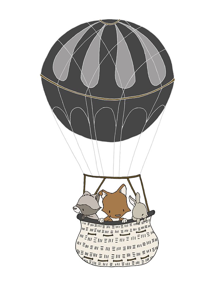 Woodland Hot Air Balloon 1 art print by Sweet Melody Designs for $57.95 CAD