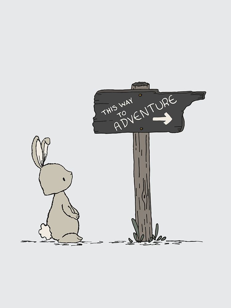 Bunny This Way To Adventure art print by Sweet Melody Designs for $57.95 CAD