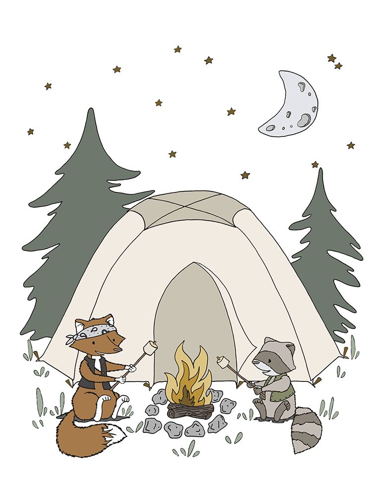 Woodland Camping Buddies art print by Sweet Melody Designs for $57.95 CAD