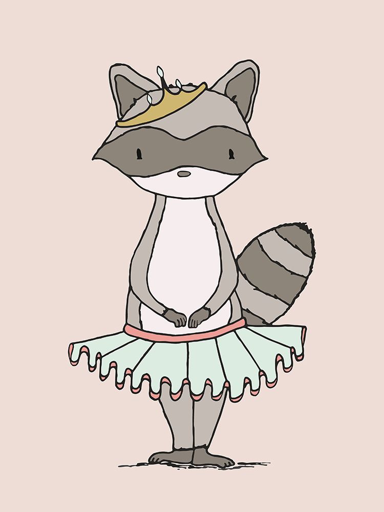 Raccoon Princess art print by Sweet Melody Designs for $57.95 CAD