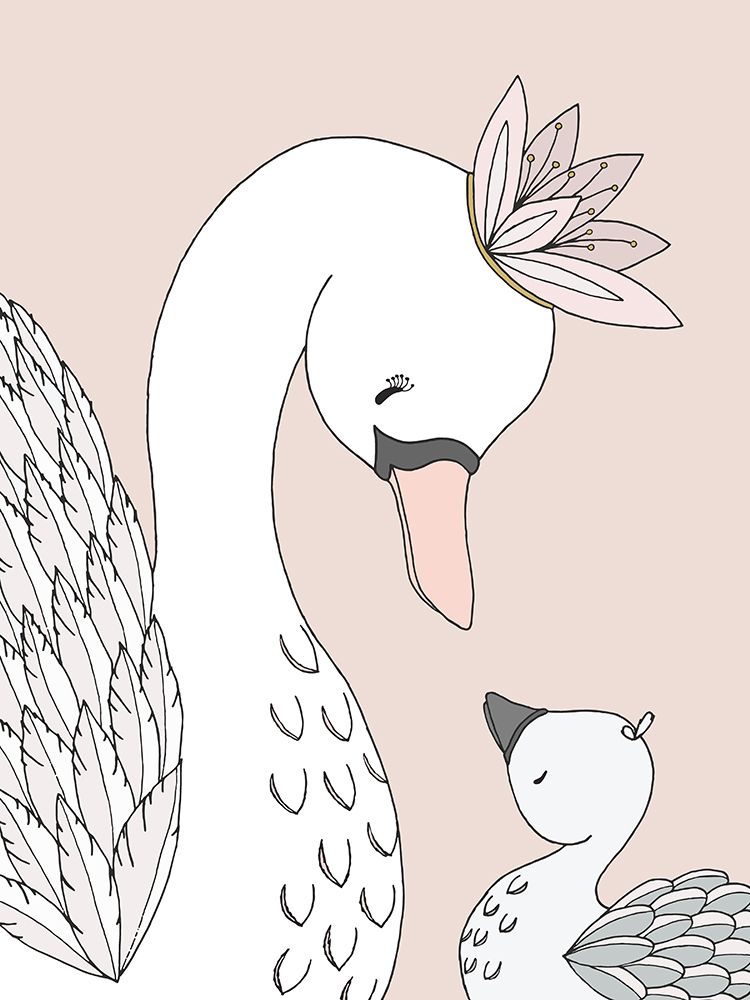 Swan Mama Baby art print by Sweet Melody Designs for $57.95 CAD