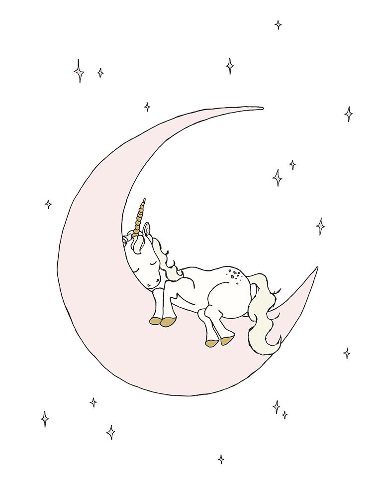 Unicorn Moon Dream art print by Sweet Melody Designs for $57.95 CAD