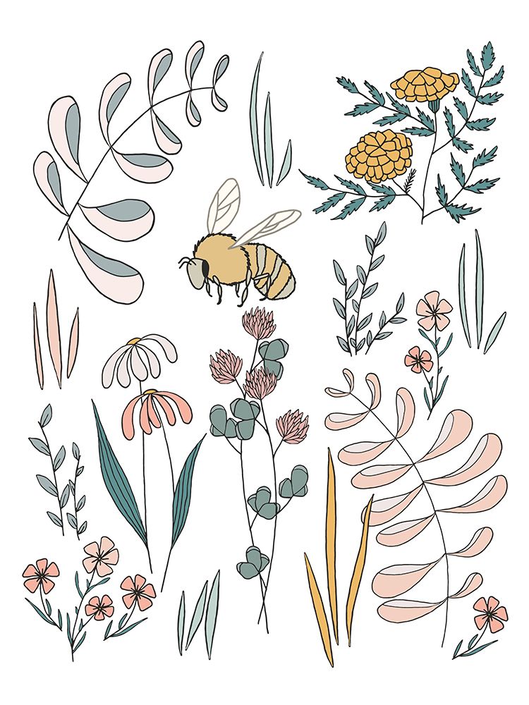 Bee Pollinator art print by Sweet Melody Designs for $57.95 CAD