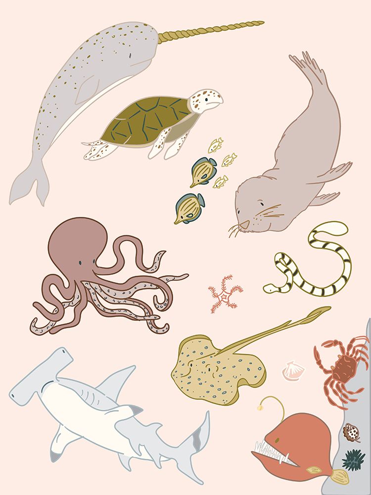 Sea Creatures art print by Sweet Melody Designs for $57.95 CAD