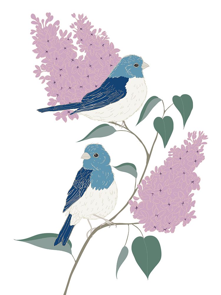Countryside Finches And Lilacs art print by Sweet Melody Designs for $57.95 CAD
