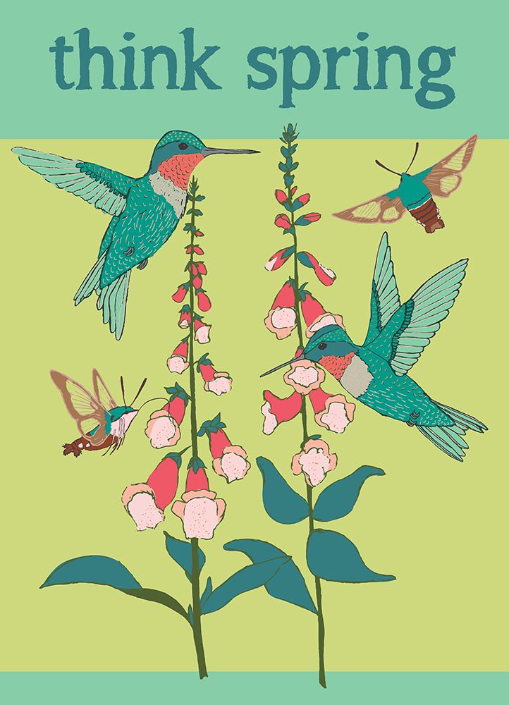 Humming Birds Think Spring art print by Sweet Melody Designs for $57.95 CAD