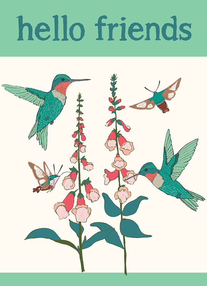 Humming Birds Hello Friends art print by Sweet Melody Designs for $57.95 CAD