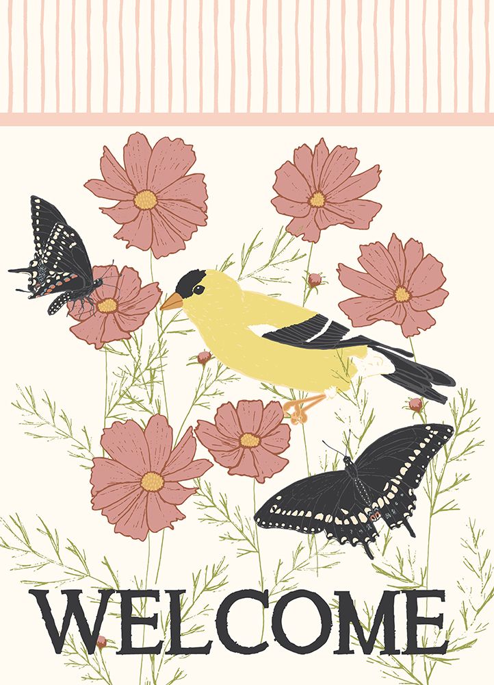 Gold Finch Welcome Blush art print by Sweet Melody Designs for $57.95 CAD