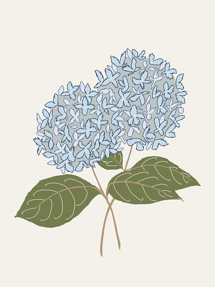 Coastal Flowers Blue Hydrangeas art print by Sweet Melody Designs for $57.95 CAD
