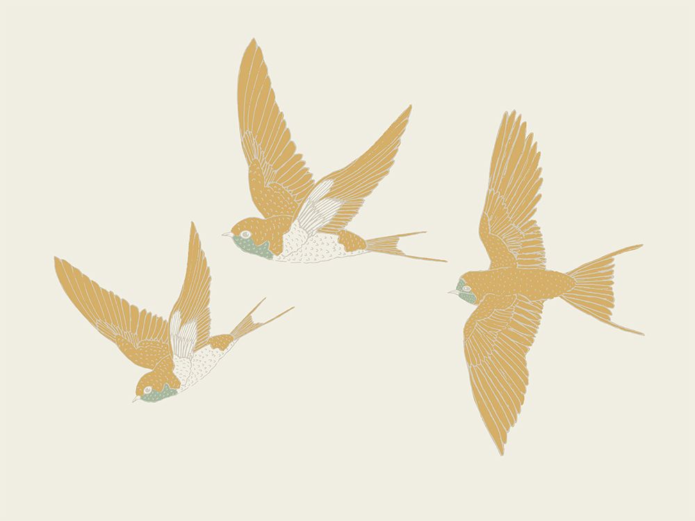 Golden Swallows art print by Sweet Melody Designs for $57.95 CAD