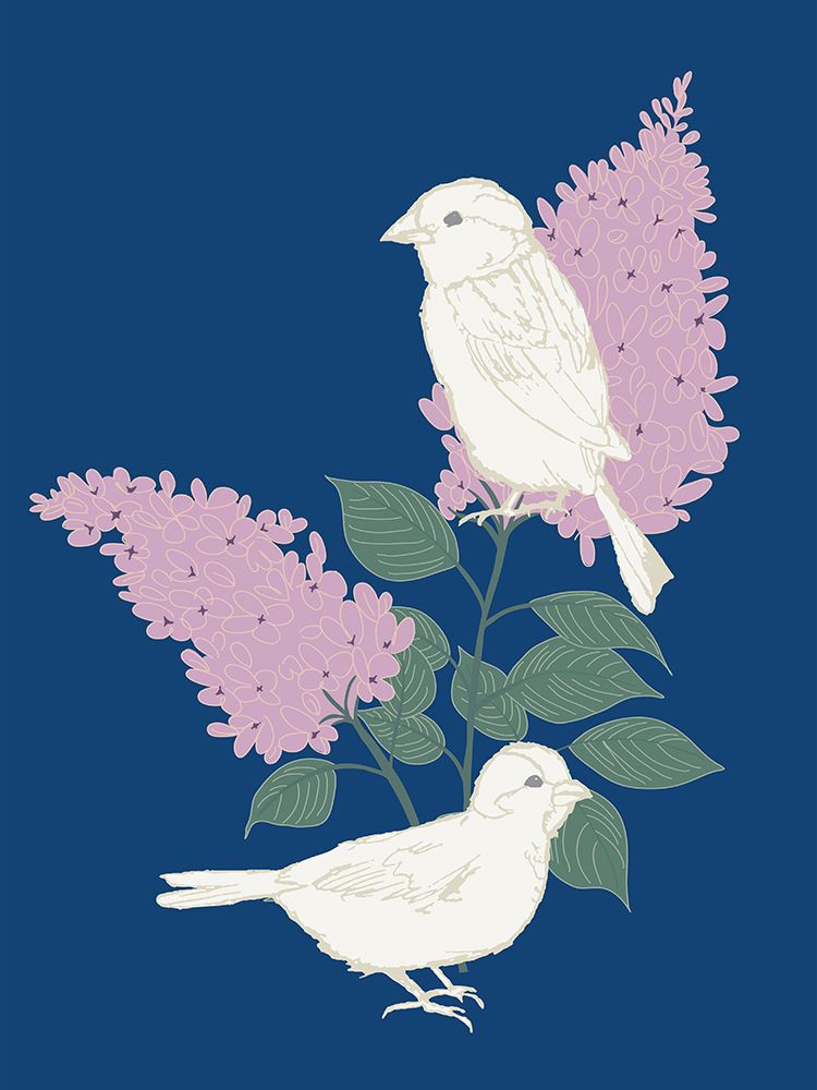 Garden Birds And Lilacs art print by Sweet Melody Designs for $57.95 CAD