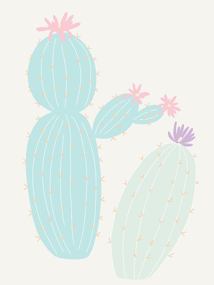 Iridescent Daydream Cacti art print by Sweet Melody Designs for $57.95 CAD