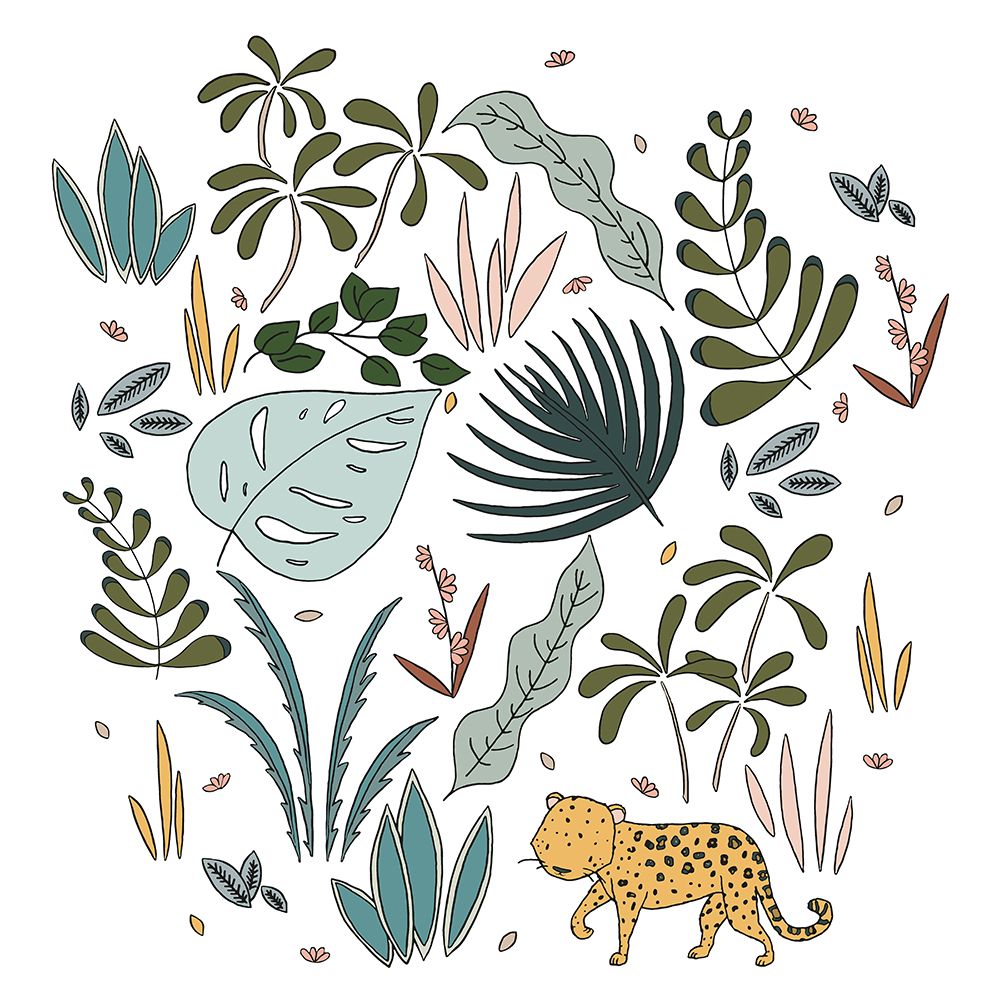 Botanical Jungle Leopard art print by Sweet Melody Designs for $57.95 CAD