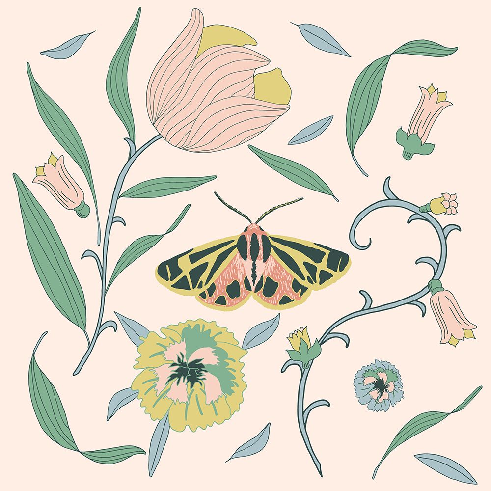 Botanical Tiger Moth art print by Sweet Melody Designs for $57.95 CAD