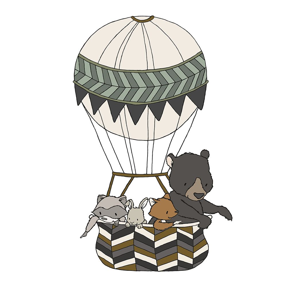 Woodland Hot Air Balloon 2 art print by Sweet Melody Designs for $57.95 CAD