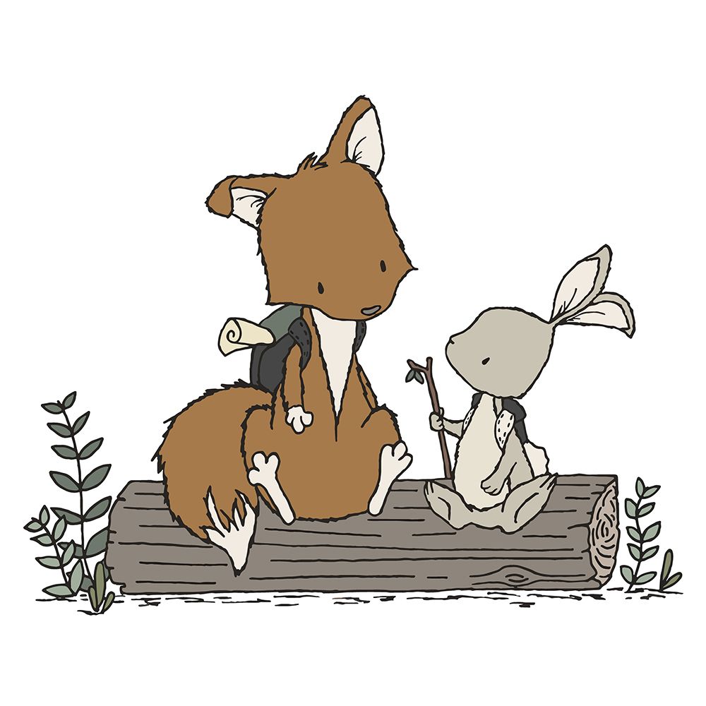 Fox Bunny Lets Be Adventurers art print by Sweet Melody Designs for $57.95 CAD