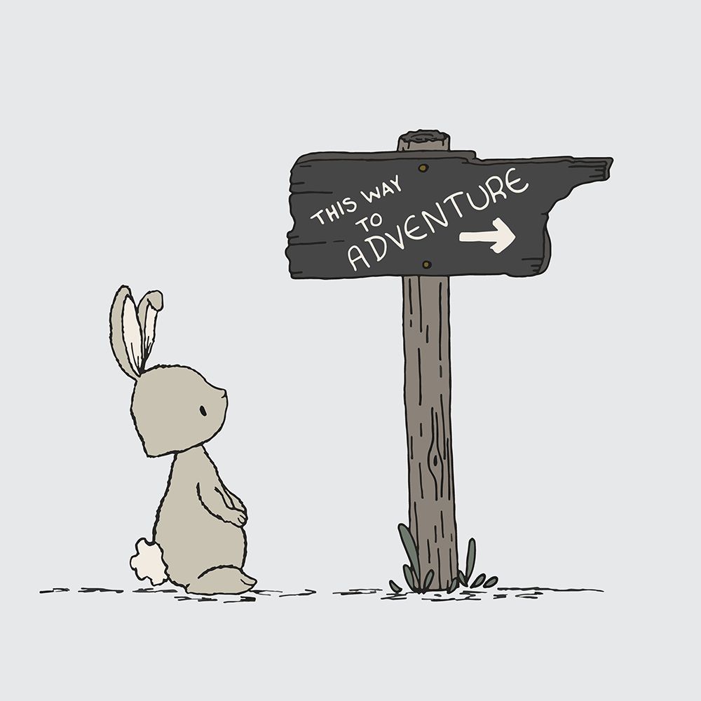 Bunny This Way To Adventure art print by Sweet Melody Designs for $57.95 CAD
