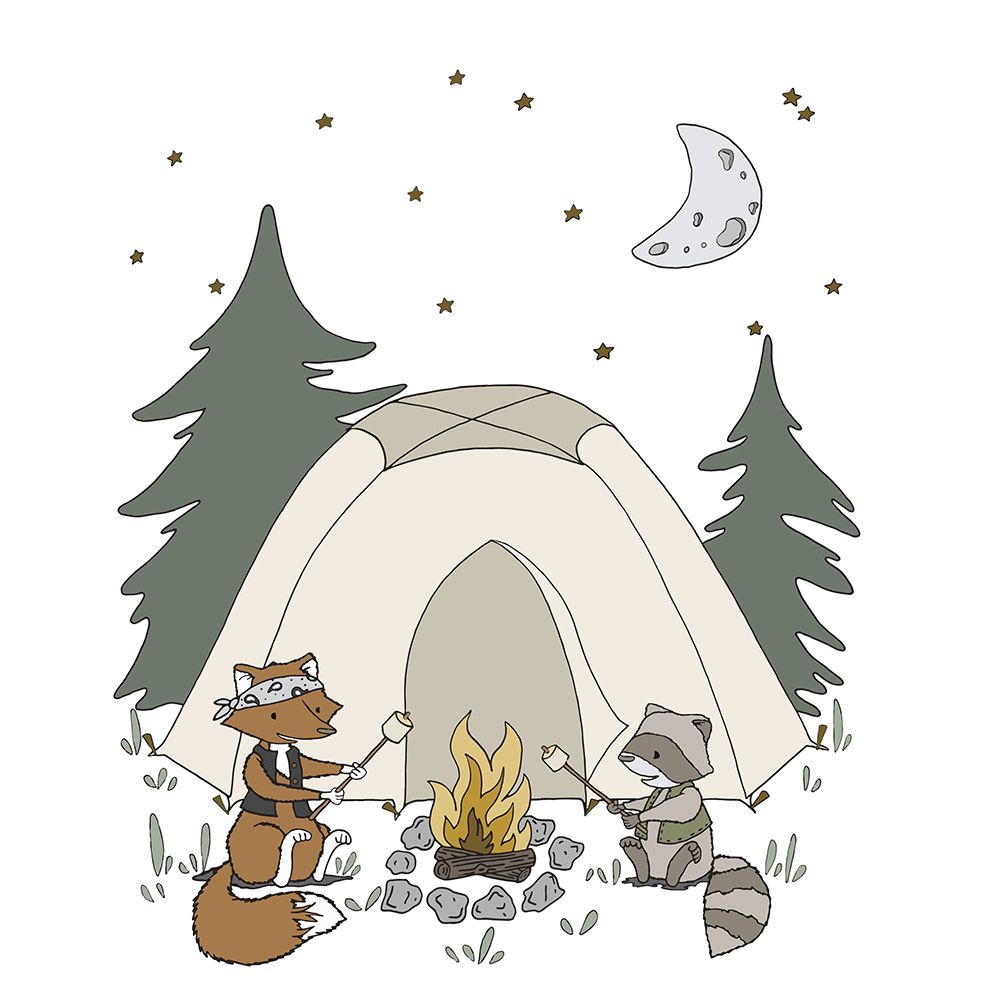 Woodland Camping Buddies art print by Sweet Melody Designs for $57.95 CAD