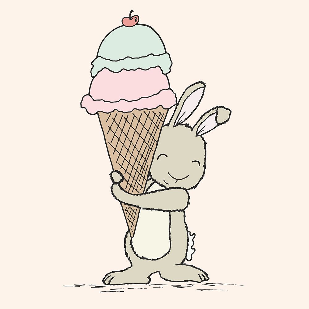 Bunny Ice Cream art print by Sweet Melody Designs for $57.95 CAD