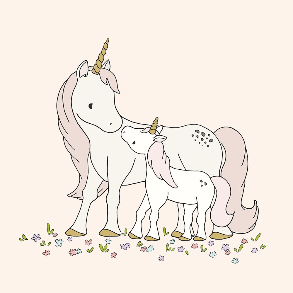 Unicorn Mama and Baby art print by Sweet Melody Designs for $57.95 CAD