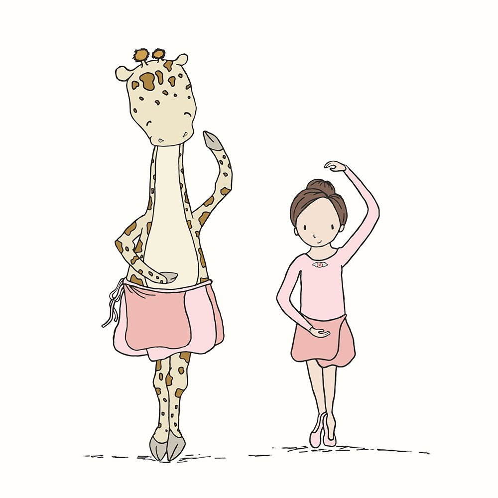 Girl and Giraffe Ballerina art print by Sweet Melody Designs for $57.95 CAD