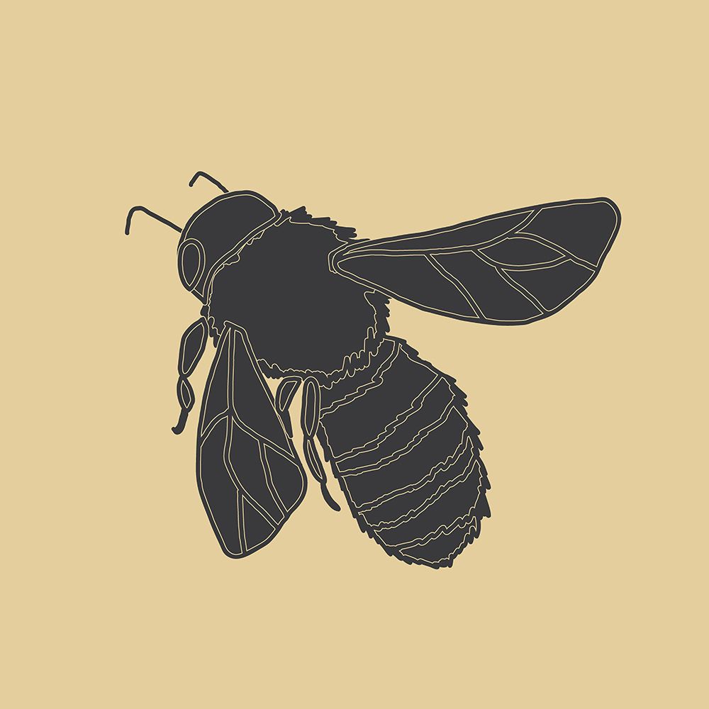 Bees Black And Gold 1 art print by Sweet Melody Designs for $57.95 CAD