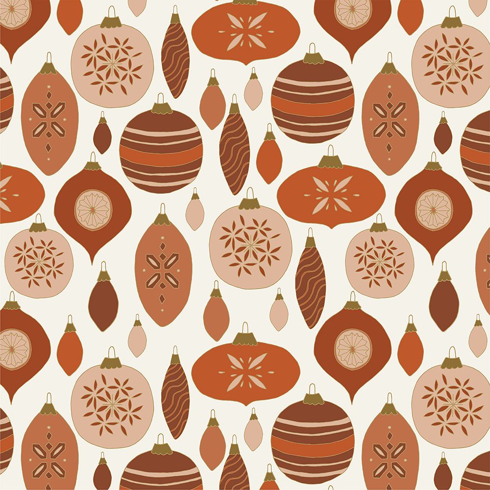 Baubles Pattern Red And Gold art print by Sweet Melody Designs for $57.95 CAD