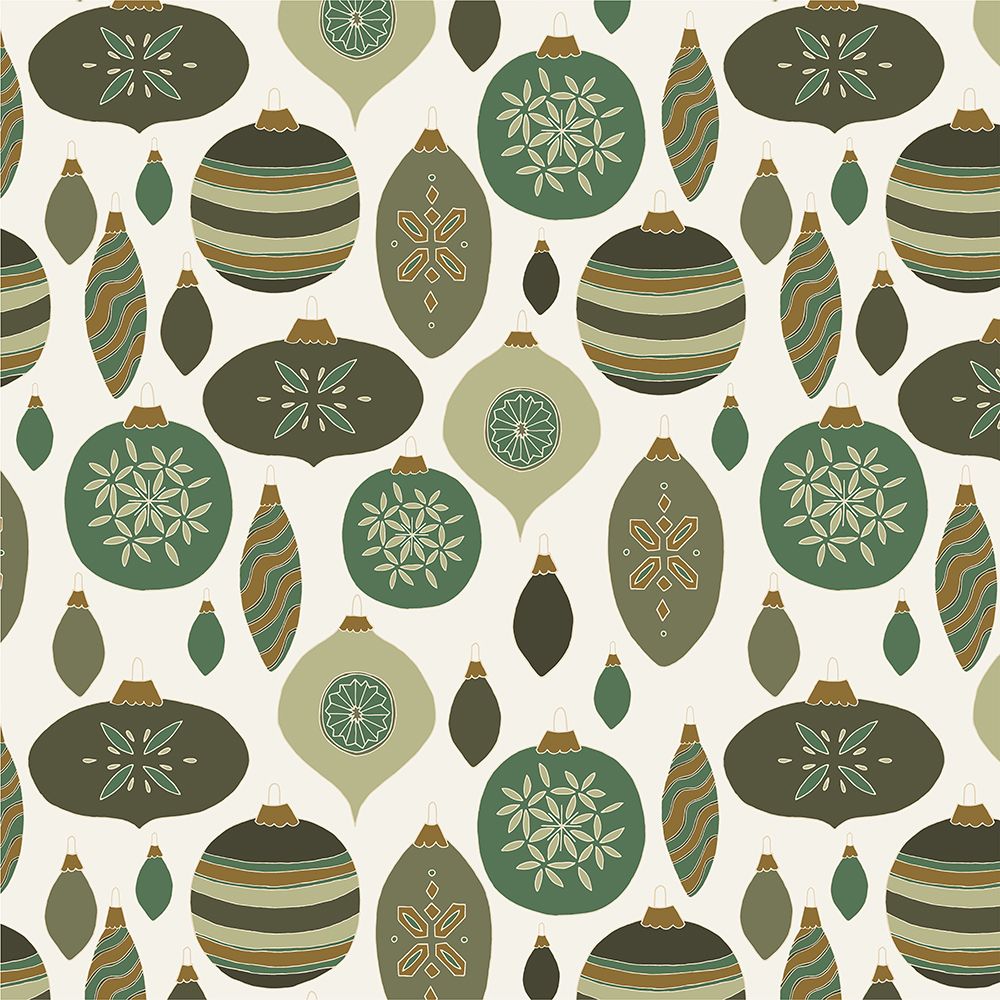 Baubles Pattern Green And Gold art print by Sweet Melody Designs for $57.95 CAD