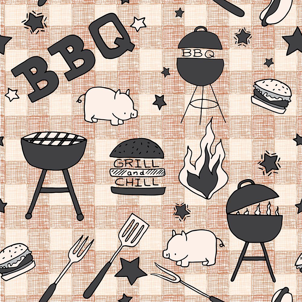 BBQ Checkered Pattern art print by Sweet Melody Designs for $57.95 CAD