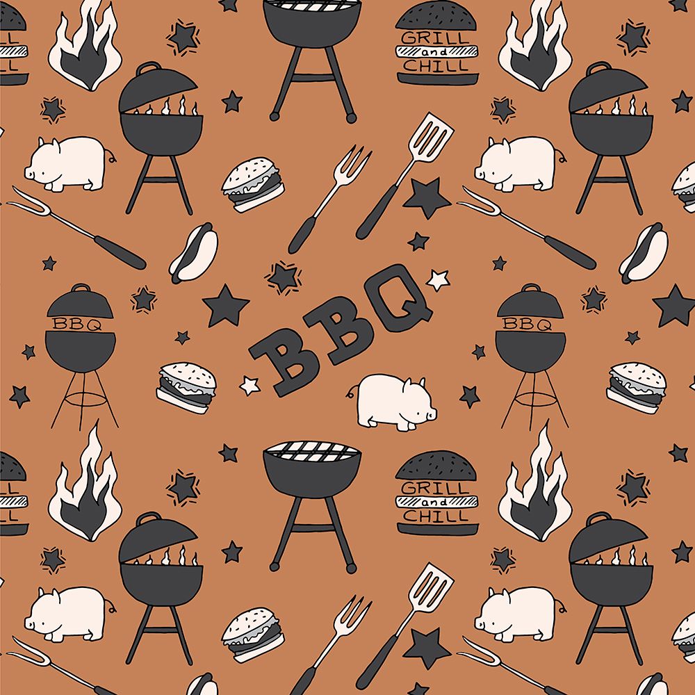 BBQ Grill Pattern art print by Sweet Melody Designs for $57.95 CAD