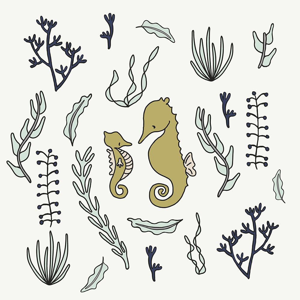 Seahorses 1 art print by Sweet Melody Designs for $57.95 CAD