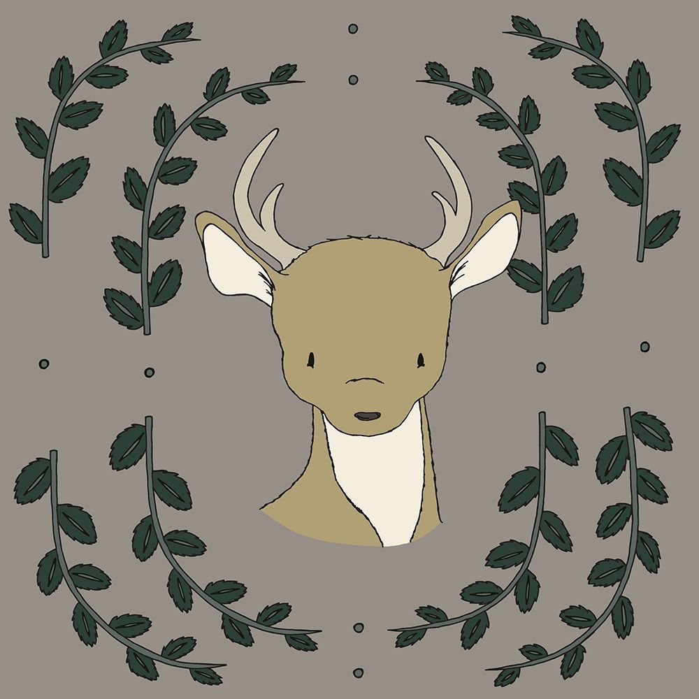 Deer Greenery art print by Sweet Melody Designs for $57.95 CAD