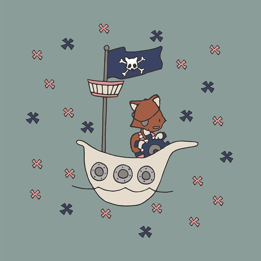 Fox Pirate Boat art print by Sweet Melody Designs for $57.95 CAD