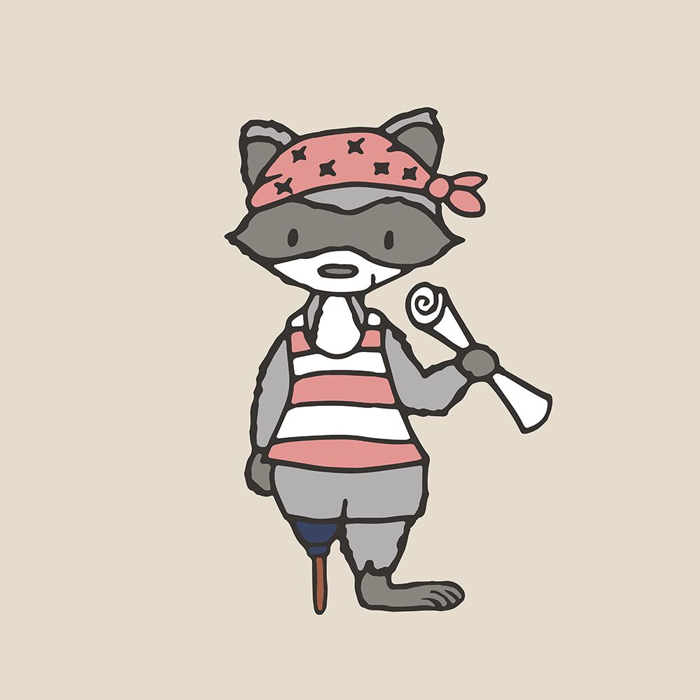 Raccoon Pirate art print by Sweet Melody Designs for $57.95 CAD