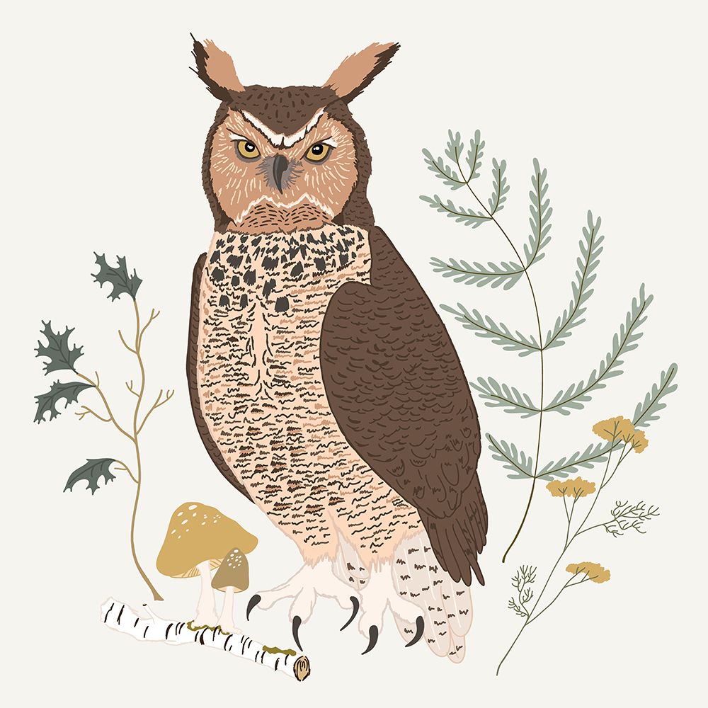 Great Horned Owl art print by Sweet Melody Designs for $57.95 CAD