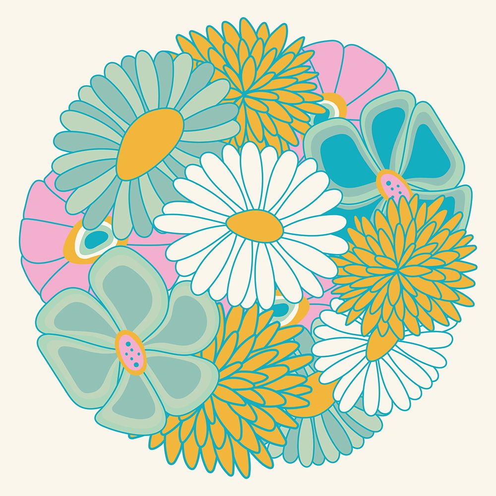 Sweet Seaglass Floral Art 2 art print by Carrie Cantwell for $57.95 CAD