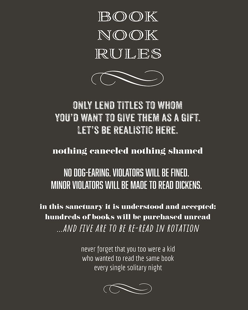 Book Nook Rules 2 art print by Dena Ann Adams for $57.95 CAD
