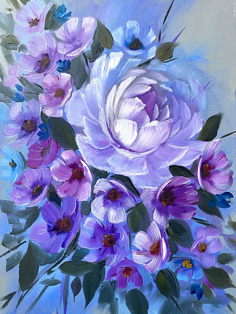 Lavender Roses And Blossoms art print by Dominique Alyse Studios for $57.95 CAD