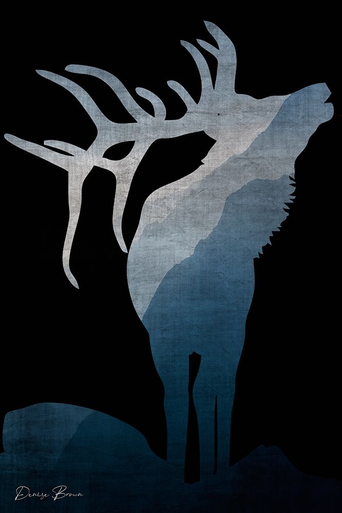 Buck Silhouette 1 Black art print by Denise Brown for $57.95 CAD